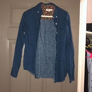 Blue & White Polka Dot Shirt